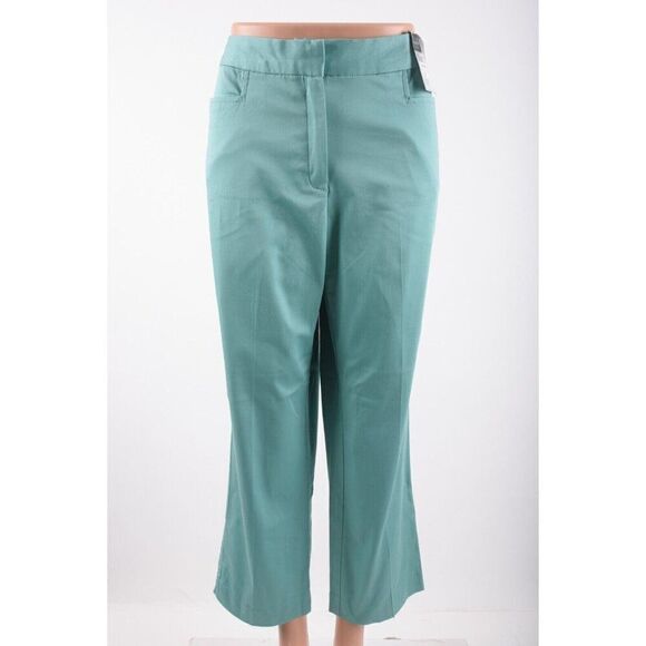 Geoffrey Beene Sport Womans Pants Trousers Size 8 Green Ankle Stretch NWT - Picture 1 of 8